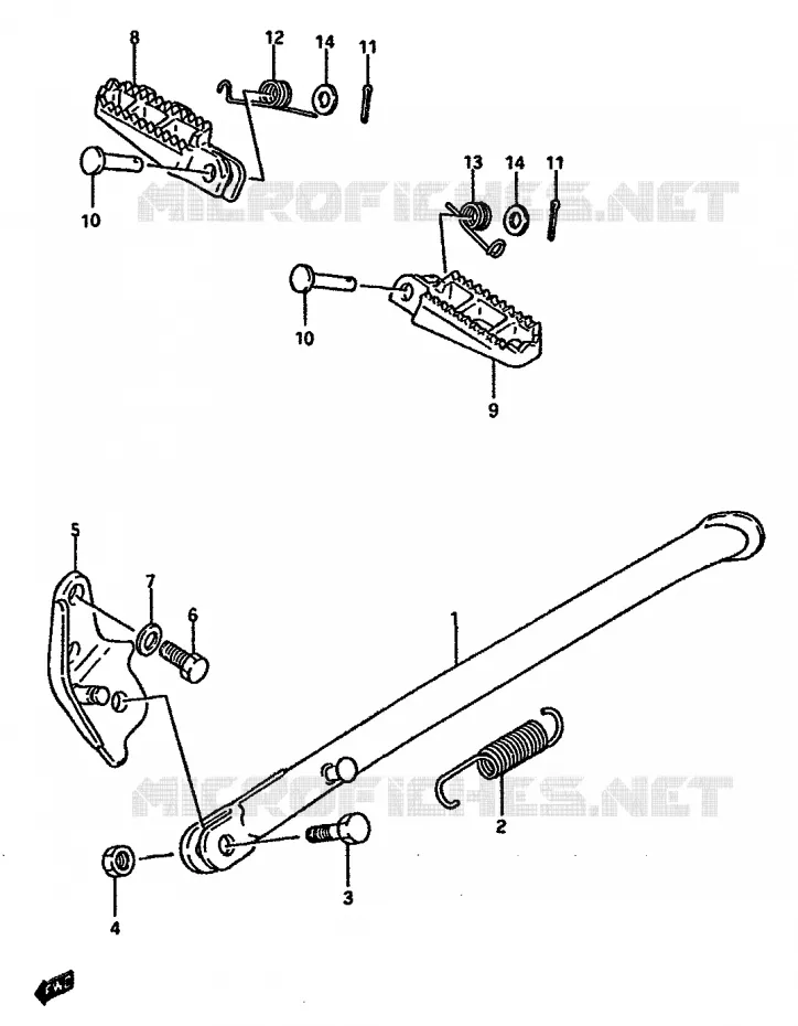 BEQUILLE - REPOSE PIED Suzuki MOTO 125 RM 1988  RM125J(G/H/J)
