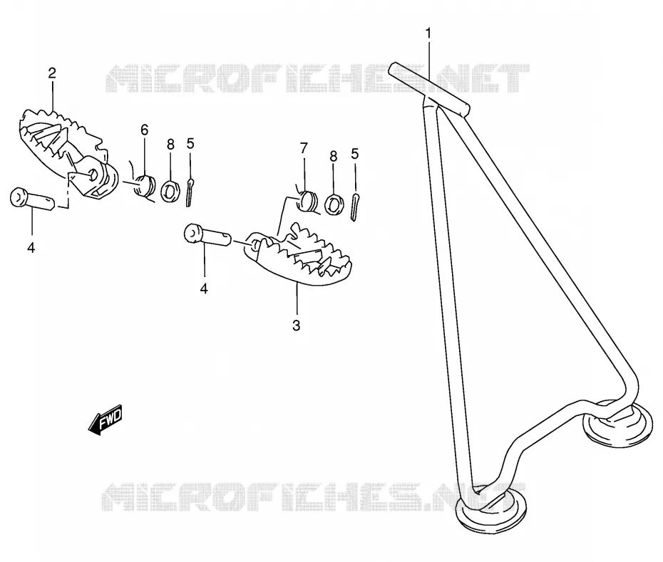 BEQUILLE - REPOSE PIED Suzuki MOTO 250 RM 1997  RM250V(E3/E28)
