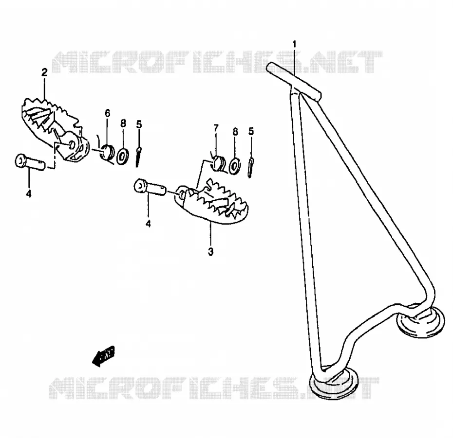 BEQUILLE - REPOSE PIED Suzuki MOTO 250 RM 1997  RM250V(T/V/W/X/Y)