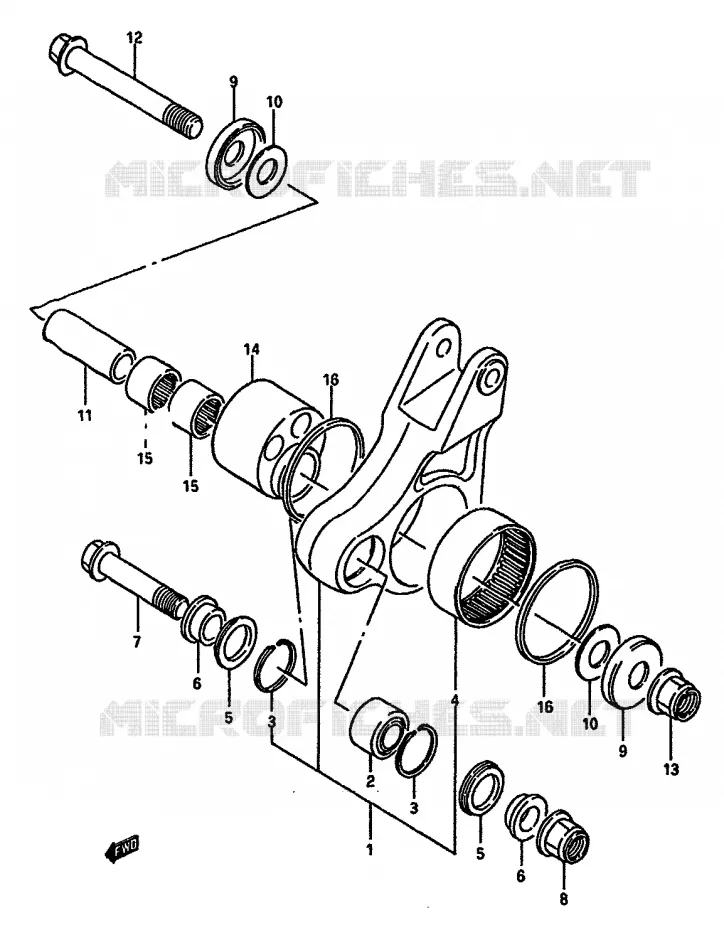 BIELLETTE D'AMORTISSEUR (MODELE G) Suzuki MOTO 125 RM 1986  RM125G(G/H/J)