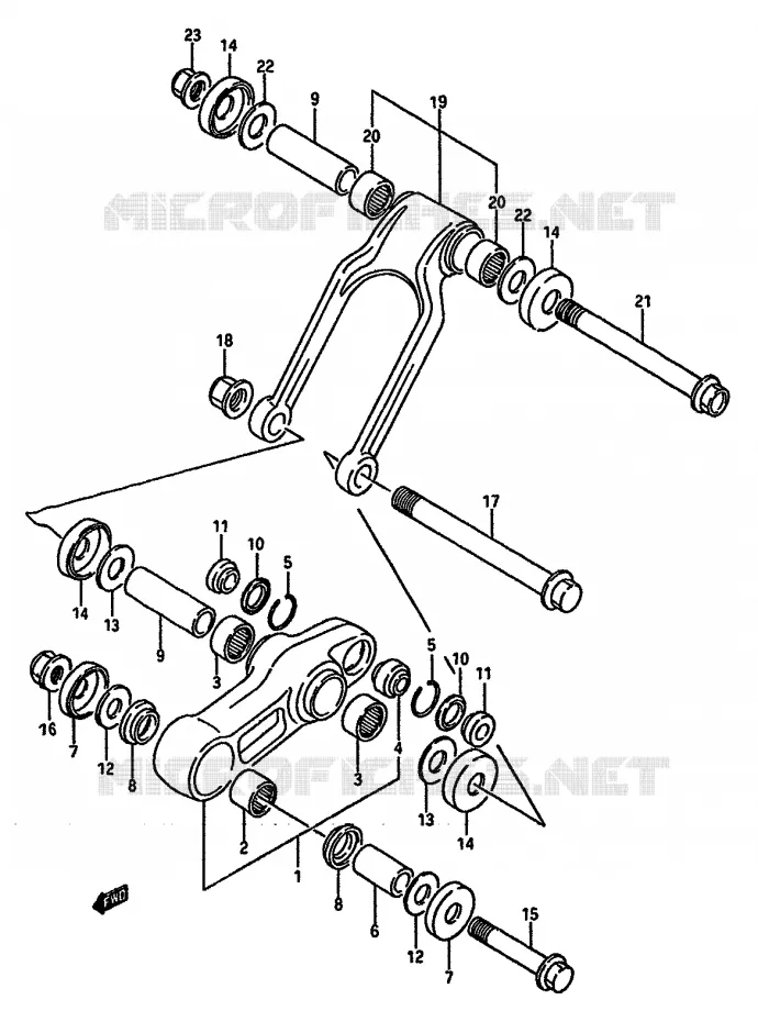 BIELLETTE D'AMORTISSEUR (MODELE H/J) Suzuki MOTO 125 RM 1988  RM125J(G/H/J)