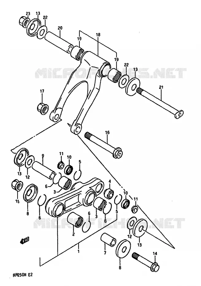 BIELLETTE D'AMORTISSEUR (MODELE K) Suzuki MOTO 250 RM 1990  RM250L(K/L/M/N)