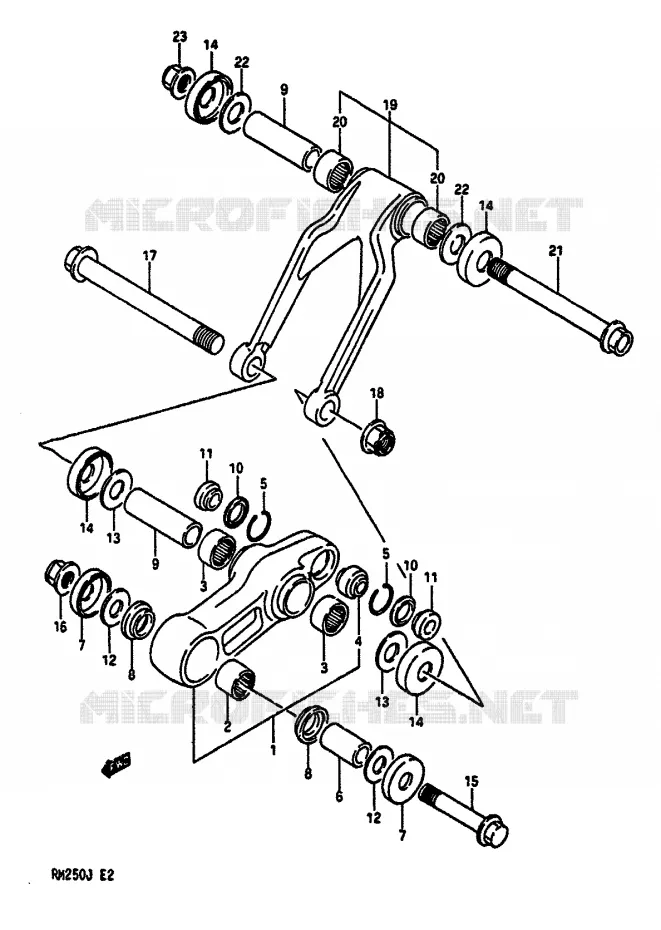 BIELLETTE D'AMORTISSEUR Suzuki MOTO 250 RM 1988  RM250J