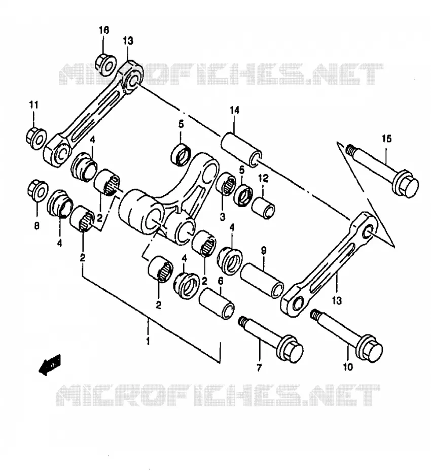 BIELLETTE DE SUSPENSION ARRIERE (MODELE W/X) Suzuki MOTO 250 RM 2000  RM250Y(T/V/W/X/Y)