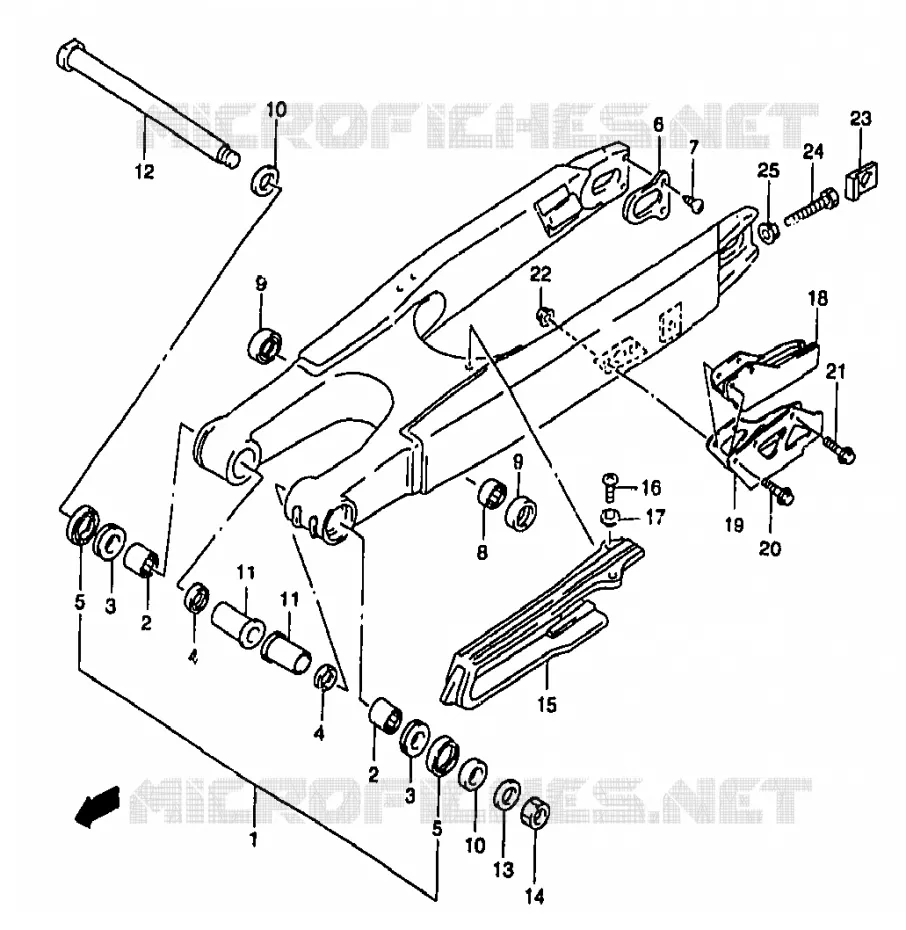 BRAS OSCILLANT ARRIERE (MODELE Y) Suzuki MOTO 250 RM 2000  RM250Y(T/V/W/X/Y)