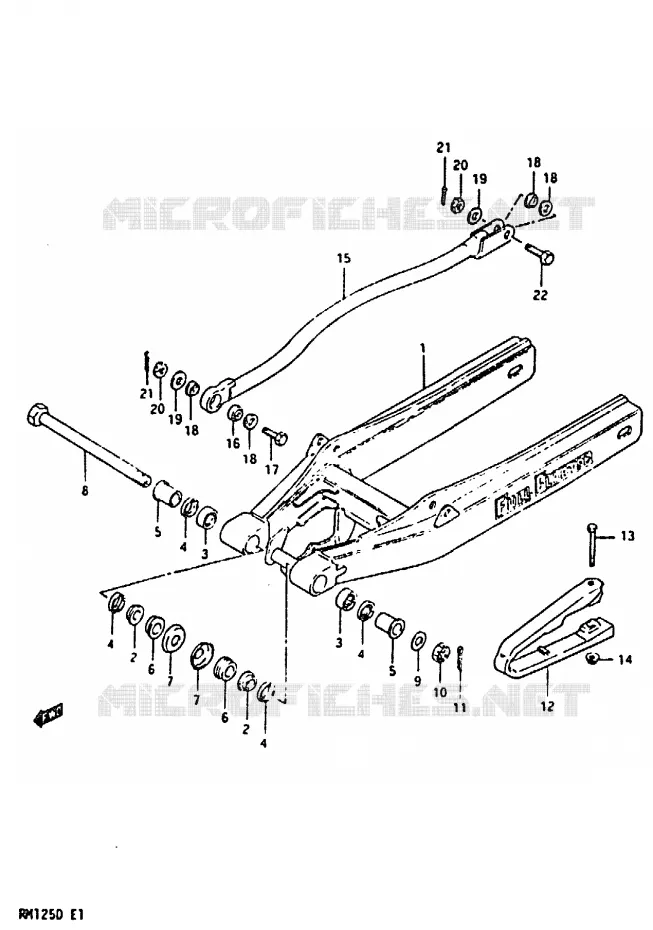 BRAS OSCILLANT ARRIERE Suzuki MOTO 125 RM 1983  RM125D