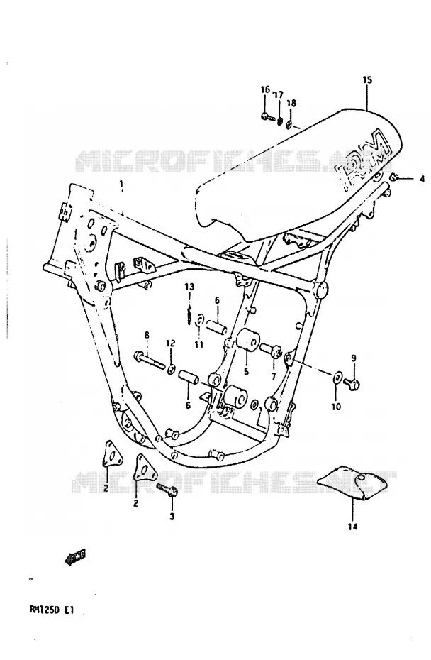 CADRE - SELLE Suzuki MOTO 125 RM 1983  RM125D