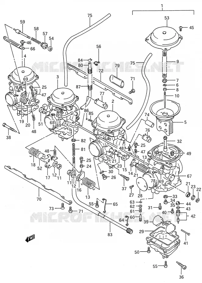 CARBURATEUR (MODELE J) Suzuki MOTO 600 GSX-F 1995  GSX600FS(E28)
