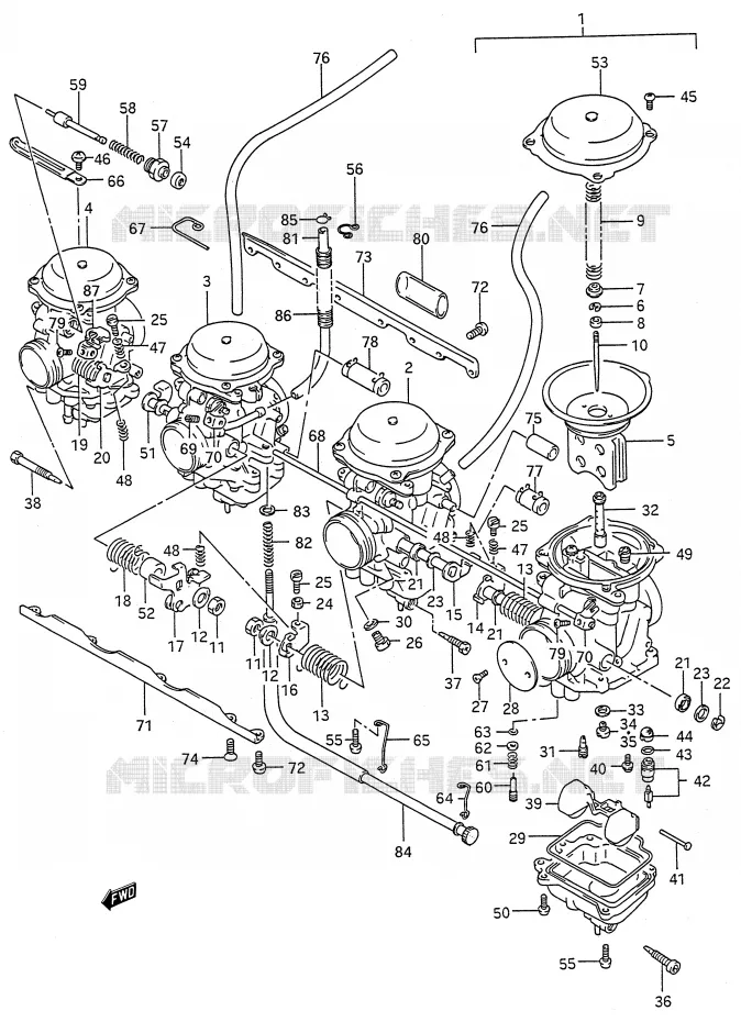 CARBURATEUR (MODELE K) Suzuki MOTO 600 GSX-F 1995  GSX600FS(E28)