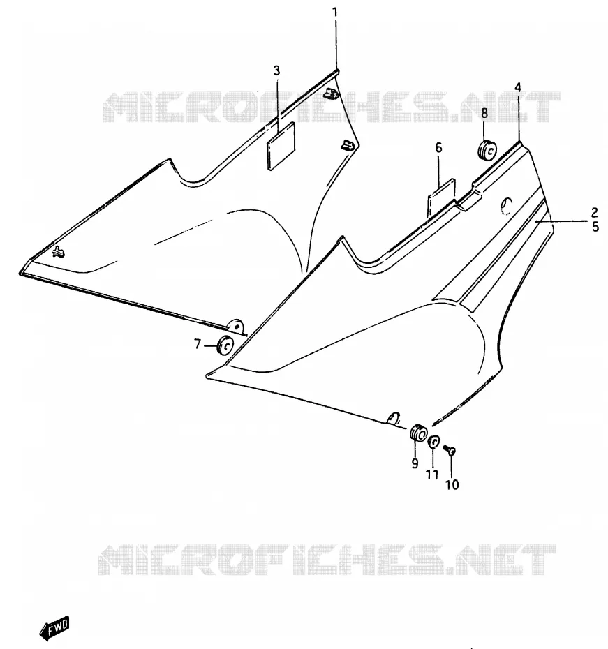CARENAGES ARRIERE  (MODELE G) Suzuki MOTO 250 RG 1987  RG250FCH(G/H)