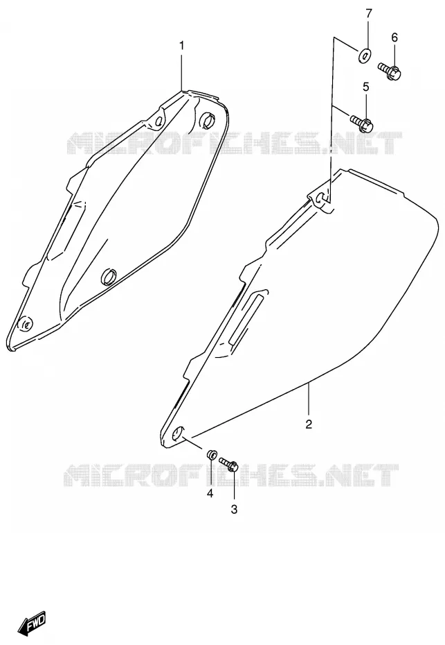 CARENAGES ARRIERE Suzuki MOTO 125 RM 1998  RM125W(E2)