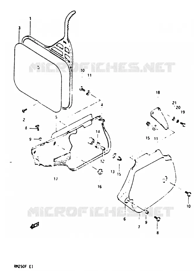 CARENAGES ARRIERE Suzuki MOTO 250 RM 1984  RM250E(E/F)