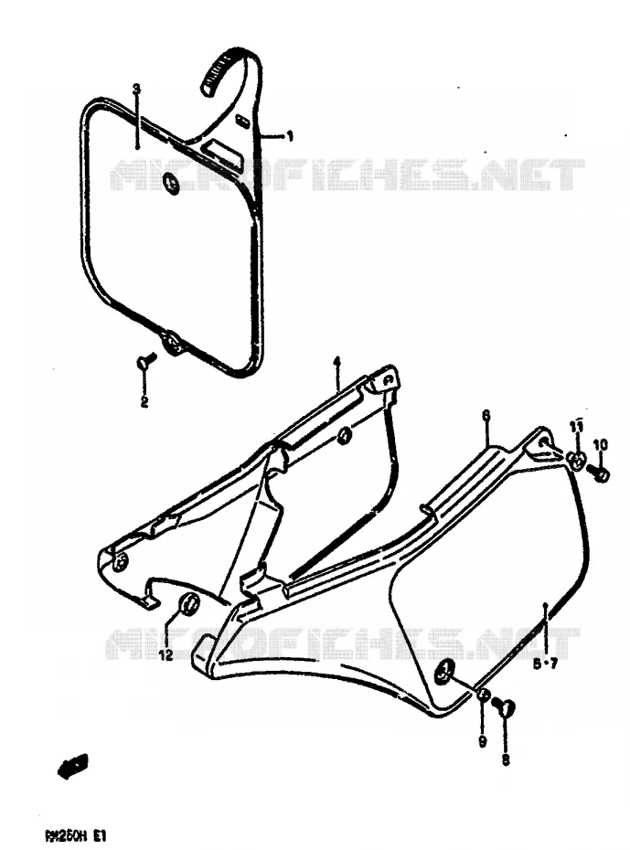 CARENAGES ARRIERE Suzuki MOTO 250 RM 1987  RM250H(G/H)