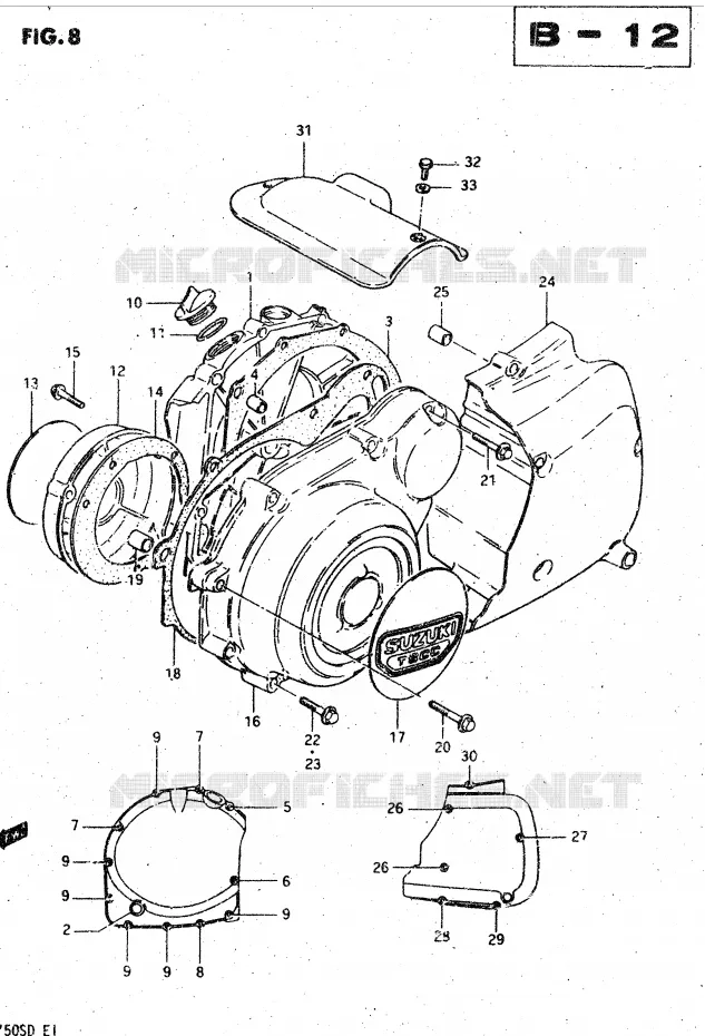 CARTER (MODELE Z) Suzuki MOTO 750 GSX-S 1982  GSX750SZ(E1)