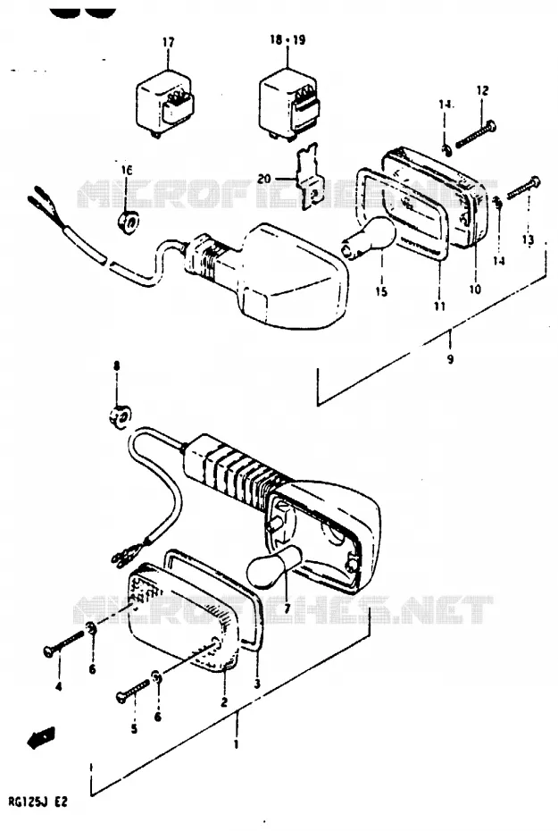CLIGNOTANTS (VOIR NOTE) Suzuki MOTO 125 RG 1987  RG125CH(G/H/J)