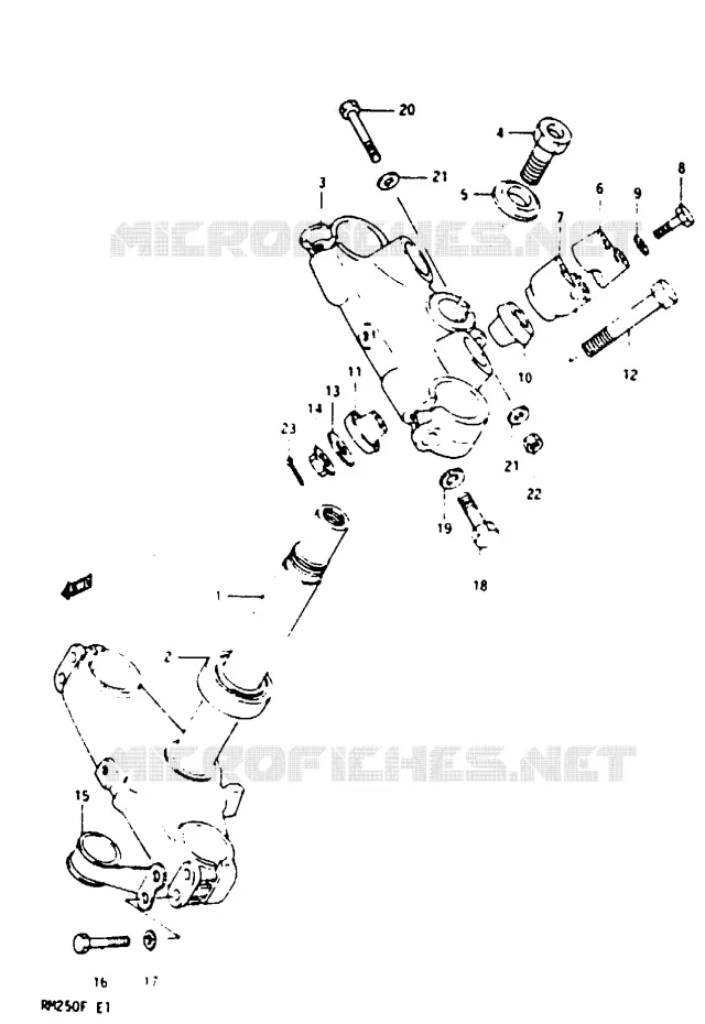 COLONNE DE DIRECTION (MODELE F) Suzuki MOTO 250 RM 1985  RM250F(E/F)