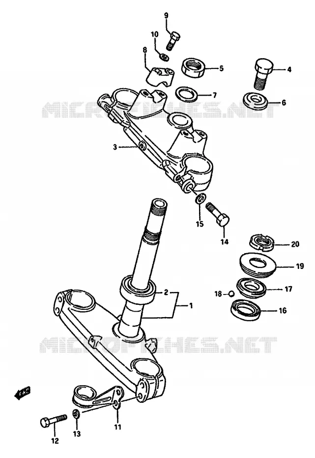 COLONNE DE DIRECTION (MODELE G/H) Suzuki MOTO 125 RM 1986  RM125G(G/H/J)