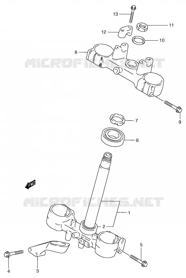 COLONNE DE DIRECTION (MODELE X/Y) Suzuki MOTO 125 RM 2000  RM125Y(E2)