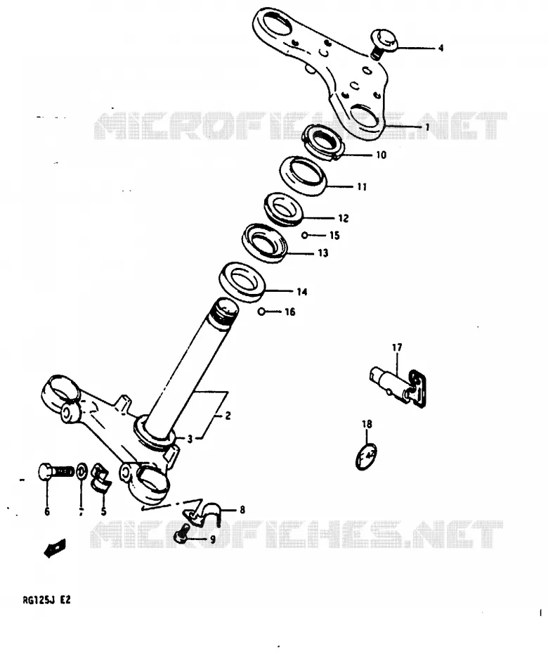 COLONNE DE DIRECTION Suzuki MOTO 125 RG 1987  RG125UCH(G/H/J)