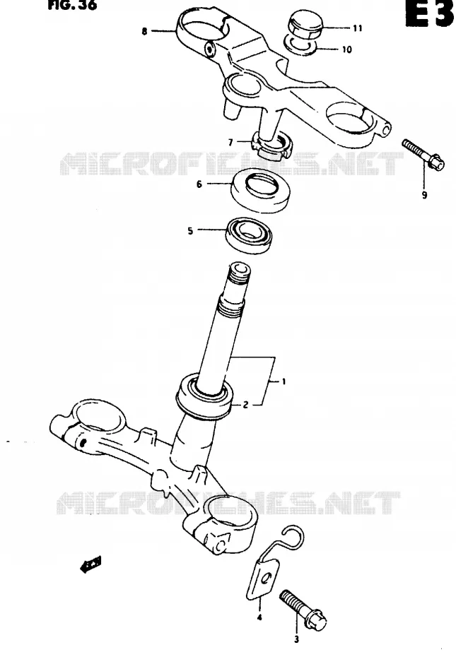 COLONNE DE DIRECTION Suzuki MOTO 125 RG 1993  RG125FUP(N/P/R)
