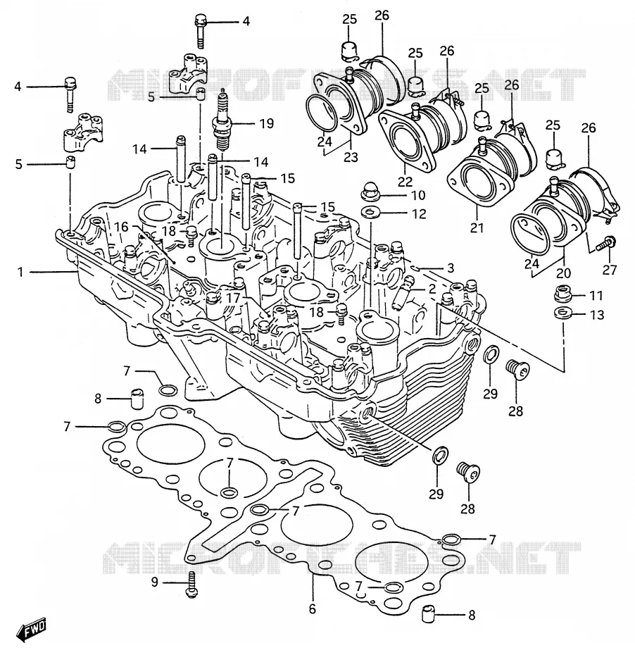 CULASSE Suzuki MOTO 600 GSX-F 1991  GSX600FM(E28)