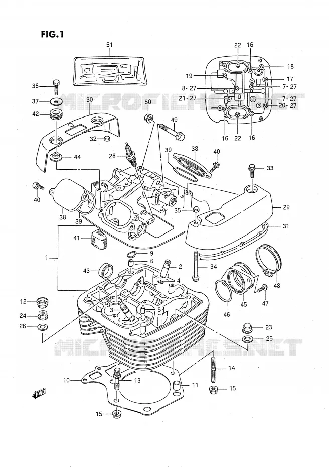 CULASSE Suzuki MOTO 650 SAVAGE 1994  LS650PR(E2)