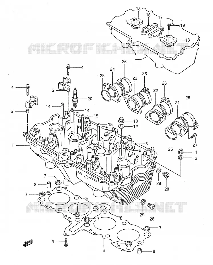 CULASSE Suzuki MOTO 750 GSX-F 1992  GSX750FN(E28)