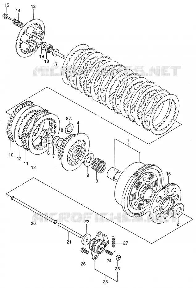 EMBRAYAGE (MODELE N/P/R/S/T) Suzuki MOTO 600 GSX-F 1989  GSX600FK(E28)