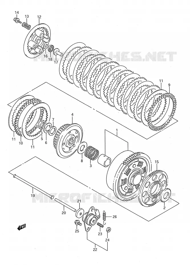 EMBRAYAGE Suzuki MOTO 750 GSX-F 1996  GSX750FT(E28)