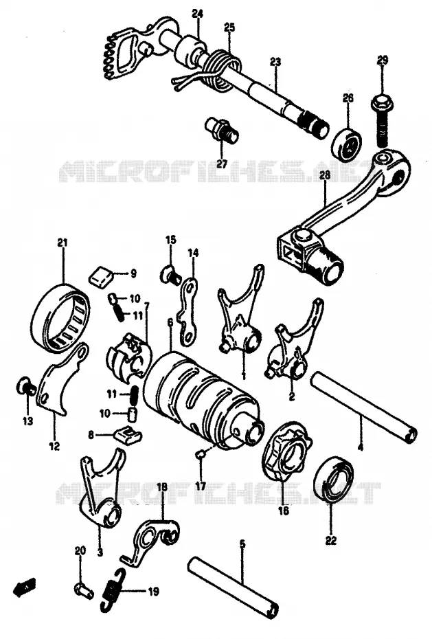 ENSEMBLE DE SELECTION DE VITESSES Suzuki MOTO 125 RM 1985  RM125F(E/F)