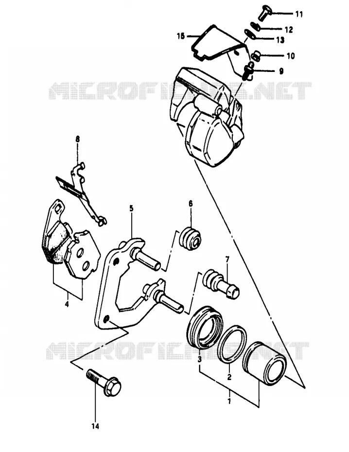 ETRIER DE FREIN AVANT (MODELE E/F/G/J/K) Suzuki MOTO 50 RG 1985  RG50F1(D/E/F/1/G/J/K)