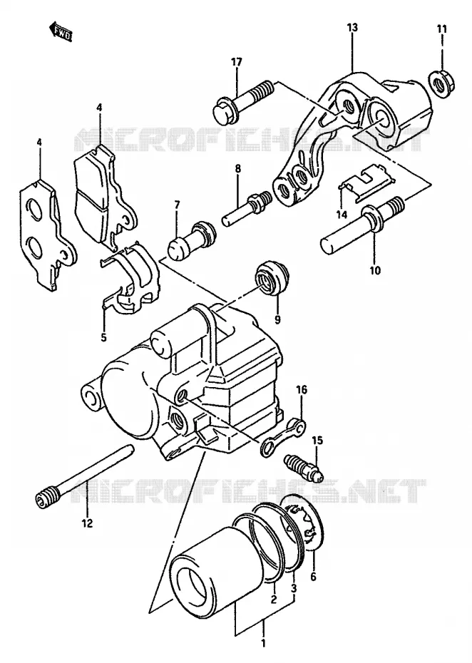 ETRIER DE FREIN AVANT (MODELE G) Suzuki MOTO 125 RM 1987  RM125H(G/H/J)