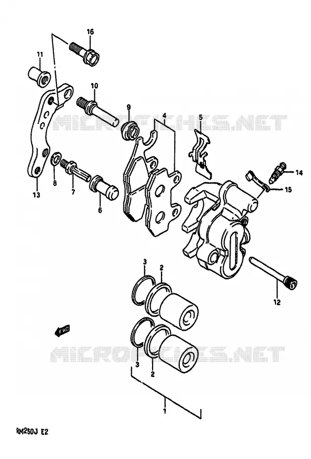 ETRIER DE FREIN AVANT Suzuki MOTO 250 RM 1988  RM250J