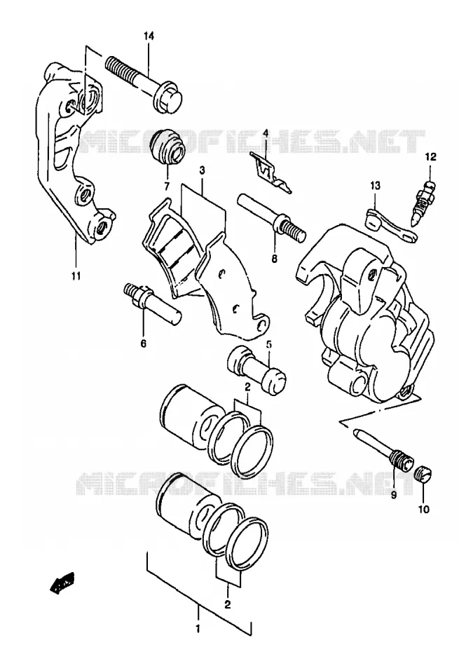 ETRIER DE FREIN AVANT Suzuki MOTO 250 RM 1999  RM250X(T/V/W/X/Y)