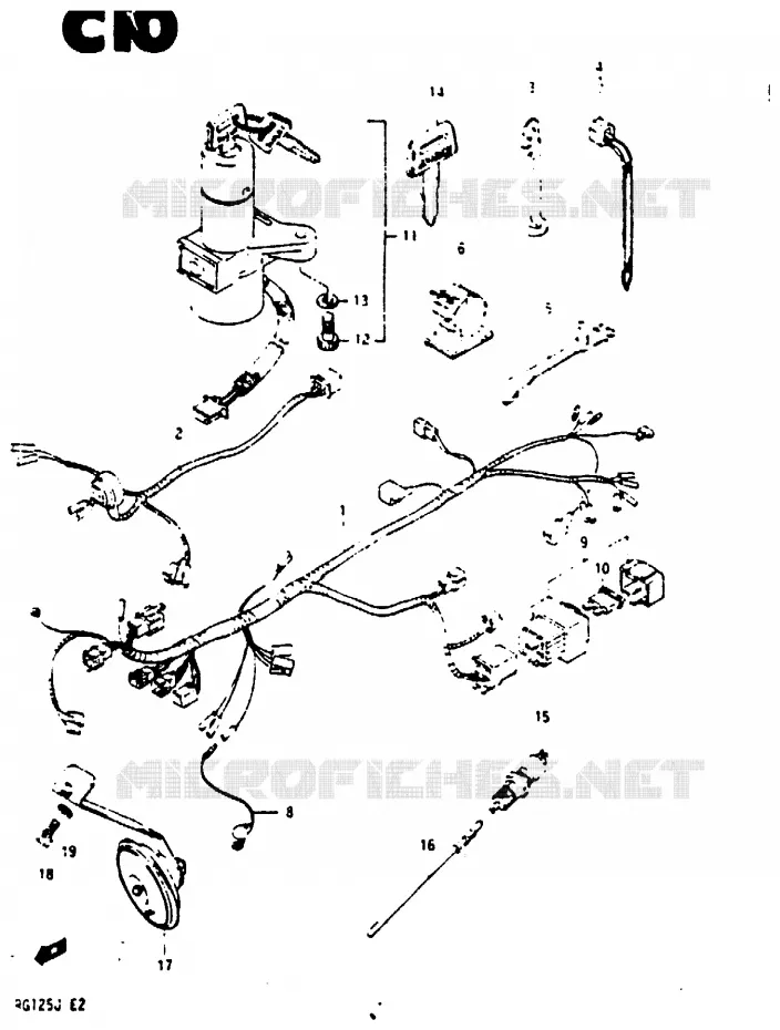 FAISCEAU ELECTRIQUE Suzuki MOTO 125 RG 1987  RG125CH(G/H/J)