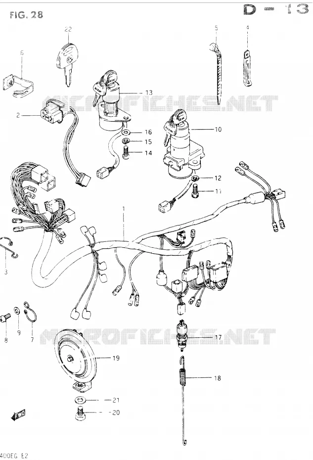 FAISCEAU ELECTRIQUE Suzuki MOTO 400 GSX 1985  GSX400EF(E2)