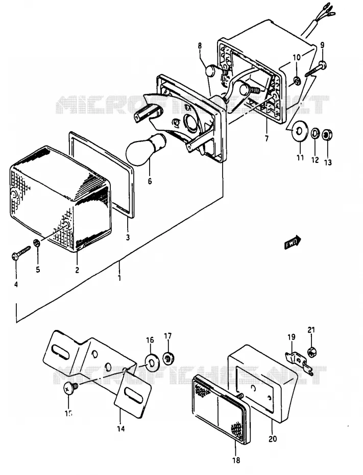 FEU ARRIERE (MODELE K) Suzuki MOTO 50 RG 1984  RG50WE(D/E/F/1/G/J/K)