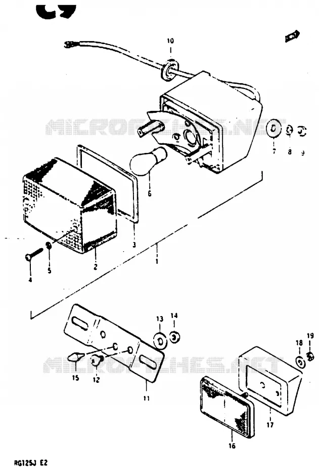 FEU ARRIERE Suzuki MOTO 125 RG 1987  RG125CH(G/H/J)