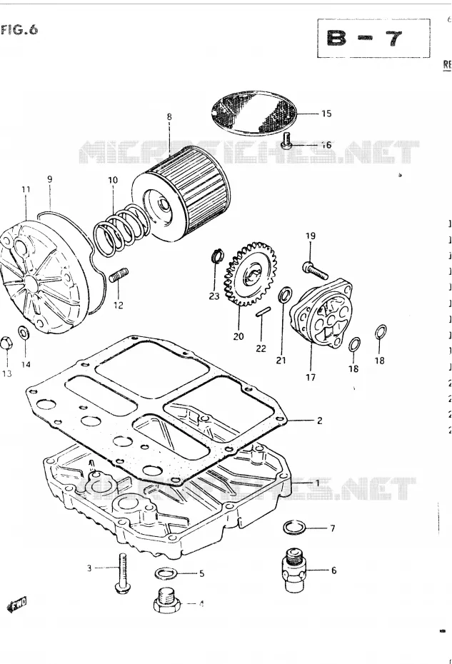FILTRE A HUILE - POMPE A HUILE Suzuki MOTO 400 GSX 1986  GSX400EG(E2)