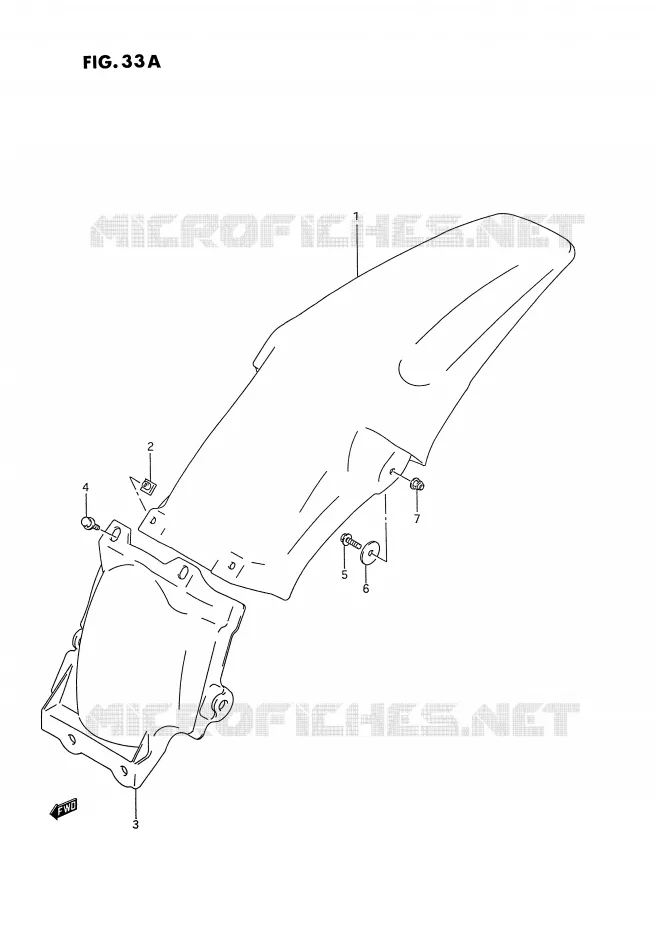 GARDE BOUE ARRIERE (MODELE P/R/S) Suzuki MOTO 125 RM 1993  RM125P(E2)