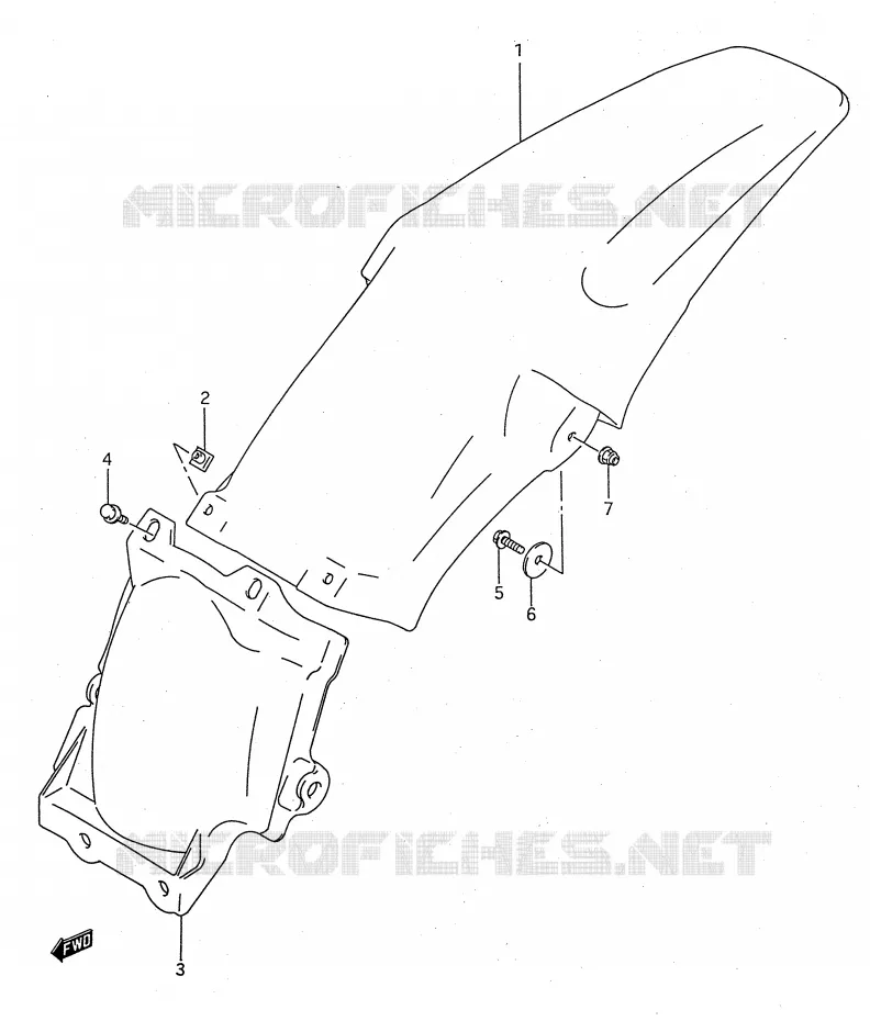 GARDE BOUE ARRIERE (MODELE P/R/S) Suzuki MOTO 125 RM 1995  RM125S(E28)