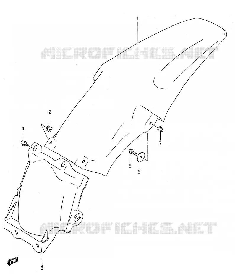 GARDE BOUE ARRIERE Suzuki MOTO 250 RM 1994  RM250R(E28)