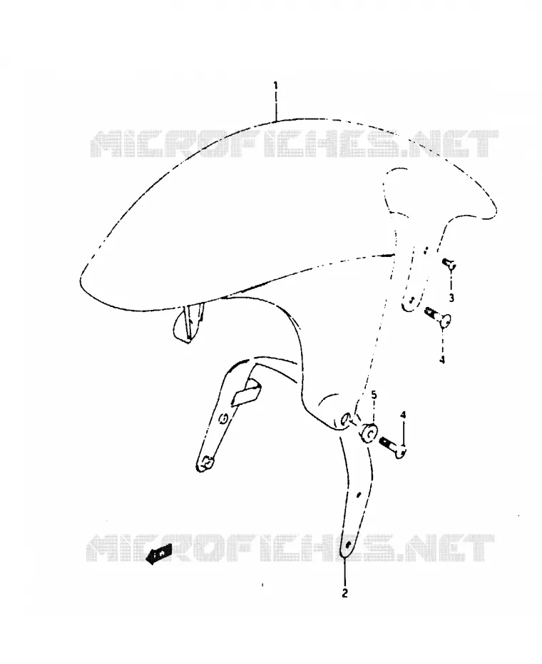 GARDE BOUE AVANT Suzuki MOTO 125 RG 1993  RG125FP(N/P/R)
