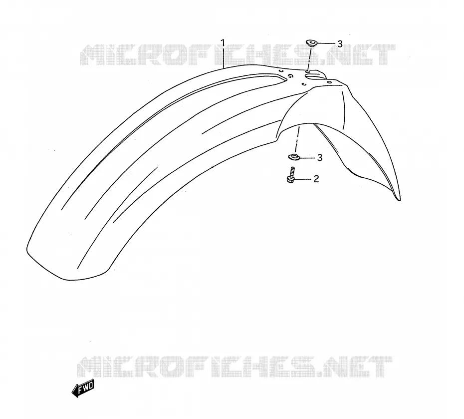 GARDE BOUE AVANT Suzuki MOTO 250 RM 1992  RM250N(E28)
