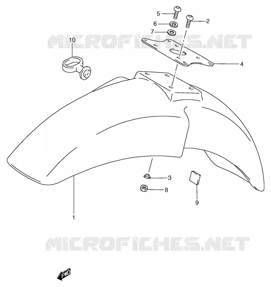 GARDE BOUE AVANT Suzuki MOTO 80 RG 1987  RG80CH(E4)
