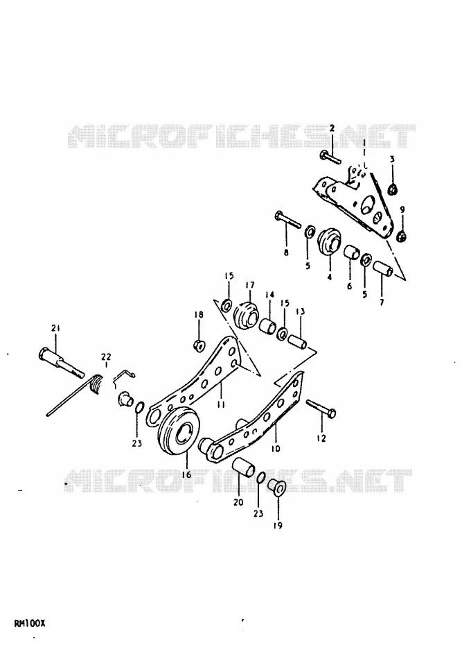 GUIDE CHAINE - TENDEUR (RM100N) Suzuki MOTO 100 RM 1999  RM100X(N/T/X)