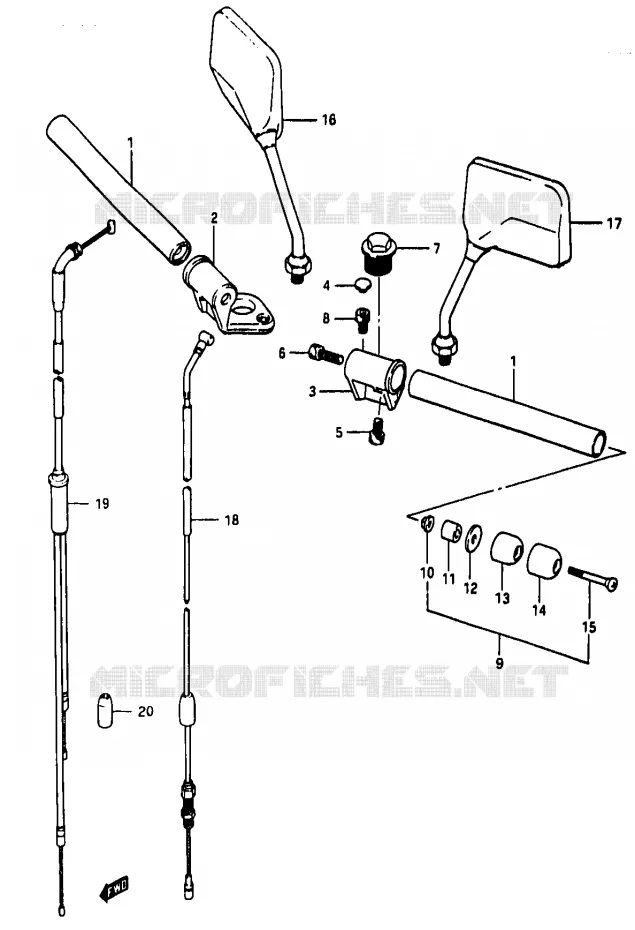 GUIDON (MODELE D ~F.NO.111265) Suzuki MOTO 50 RG 1984  RG50WE(D/E/F/1/G/J/K)
