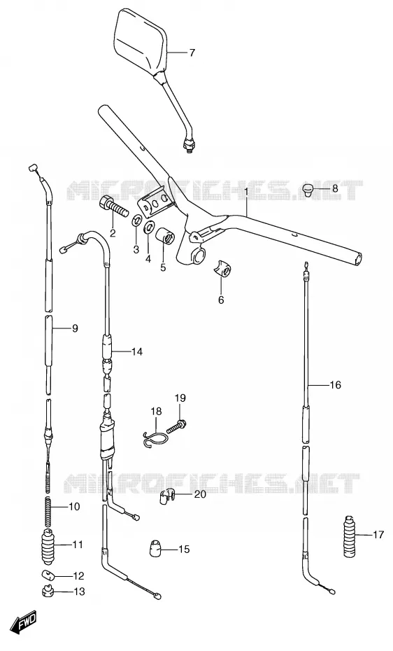 GUIDON (MODELE M) Suzuki SCOOTER 50 Autres-modeles 1996  RC50T(E1)