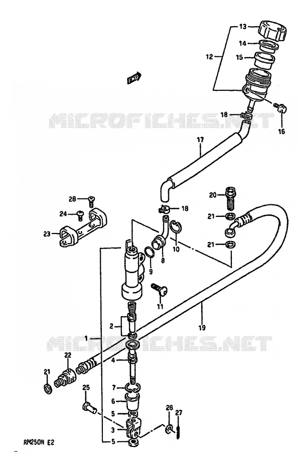 MAITRE CYLINDRE ARRIERE (MODELE K) Suzuki MOTO 250 RM 1990  RM250L(K/L/M/N)