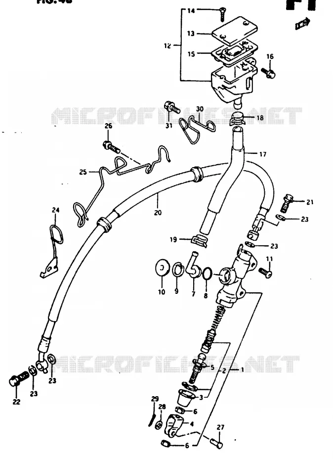 MAITRE CYLINDRE ARRIERE Suzuki MOTO 125 RG 1993  RG125FUP(N/P/R)